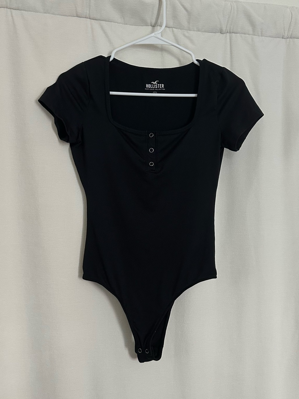 Hollister Black Short Sleeve Henley Bodysuit